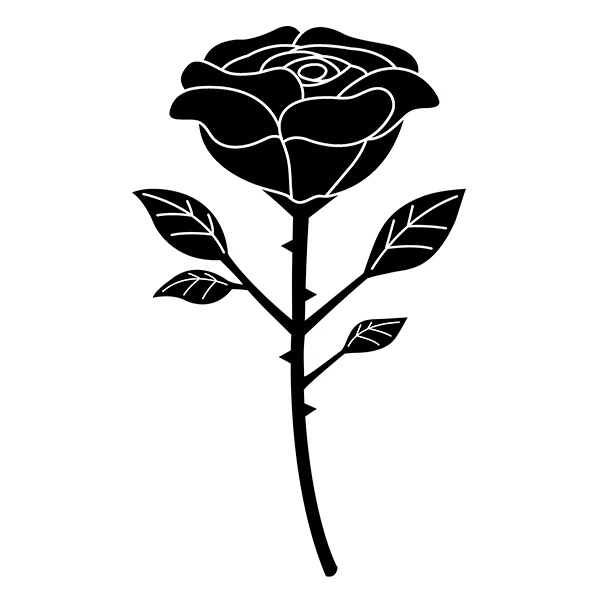 Rose Flower Floral Vinyl Decal Sticker for Wall Door Window Car Laptop PC Home - Image 1 of 1