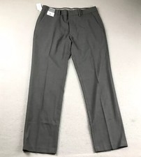Haggar Dress Pants Mens 32X30 Gray Super Flex Waistband Straight Lightweight NWT