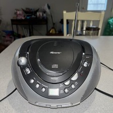 Silver Gray Memorex MP8806 Portable CD Player/AM and FM Radio Boombox Tested/