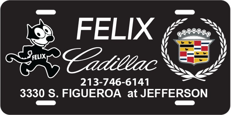 Felix the Cat Cadillac License Aluminum Plate Insert Lowrider