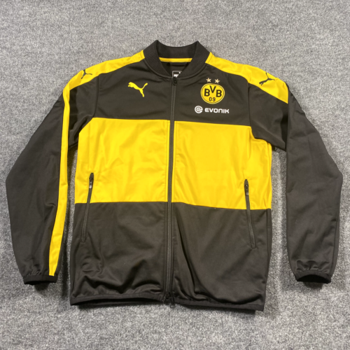 Borussia Dortmund Mens Medium Puma Stadium Futbol Soccer Zip Jacket Yellow BVB - Picture 1 of 8