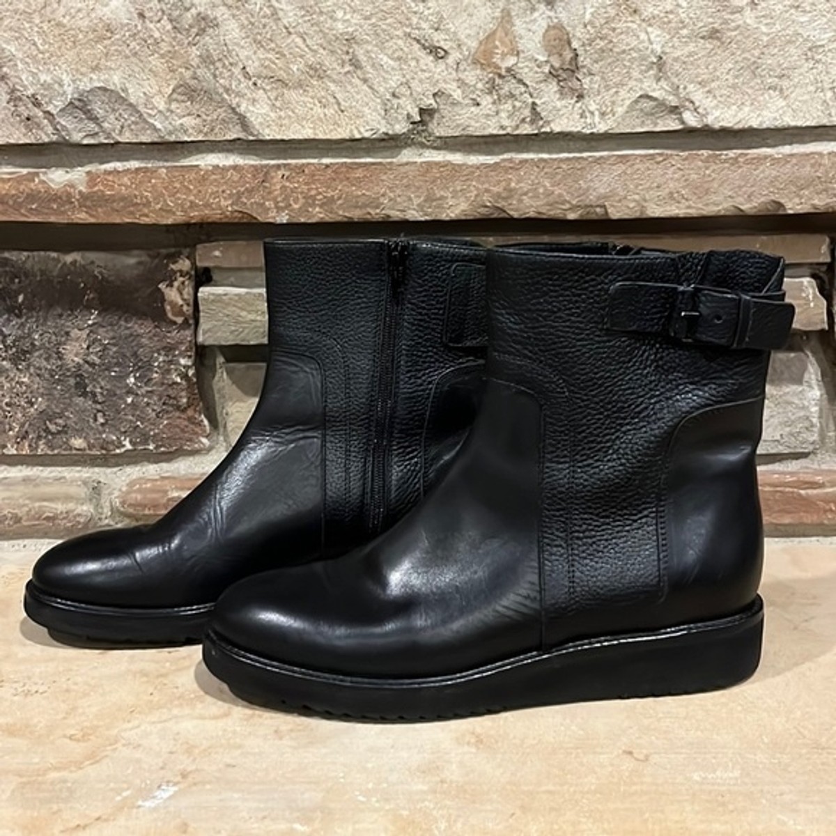 Section X pebbled leather ankle boot Black Ici Ankle Boot - HOPP – Assembly New York main image 4