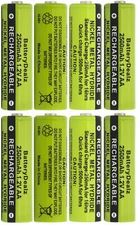 1.2V NiMH AA Rechargeable Batteries for AT&T Vtech Uniden Siemens Phones 8-Pack