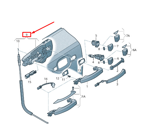 Barre de fixation pour poignée de porte avant droite Audi Q5 8R 8T2837886B