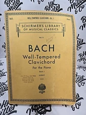 Bach Well-Tempered Clavichord Book I Vol. 13 Piano Sheet Music Schirmer Edition
