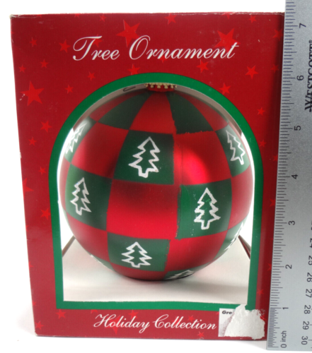 "Adorno de árbol de calles de Navidad colección navideña rojo verde blanco 5,5" - Imagen 1 de 3
