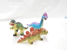 3x Constructive Playthings Dinosaurs figure lot stegosaurus t-rex brachiosaurus