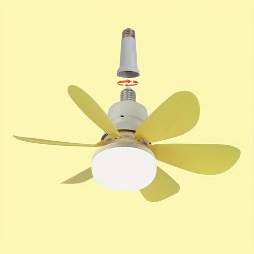 Socket Fan Ceiling Fan With Light Remote Control E26/E27 Noiseless Ceiling Fan - Picture 9 of 32