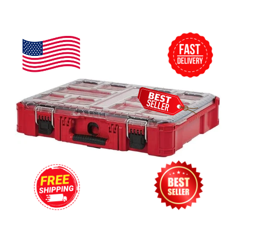 Milwaukee 48-22-8430 10-Bin Impact Resistant Polymer Packout Organizer Red New
