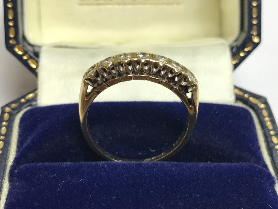 Art Deco Style 0.25ct Diamond Half Eternity 9ct Gold Vintage Ring - Size k 1/2 - Image 4 of 4