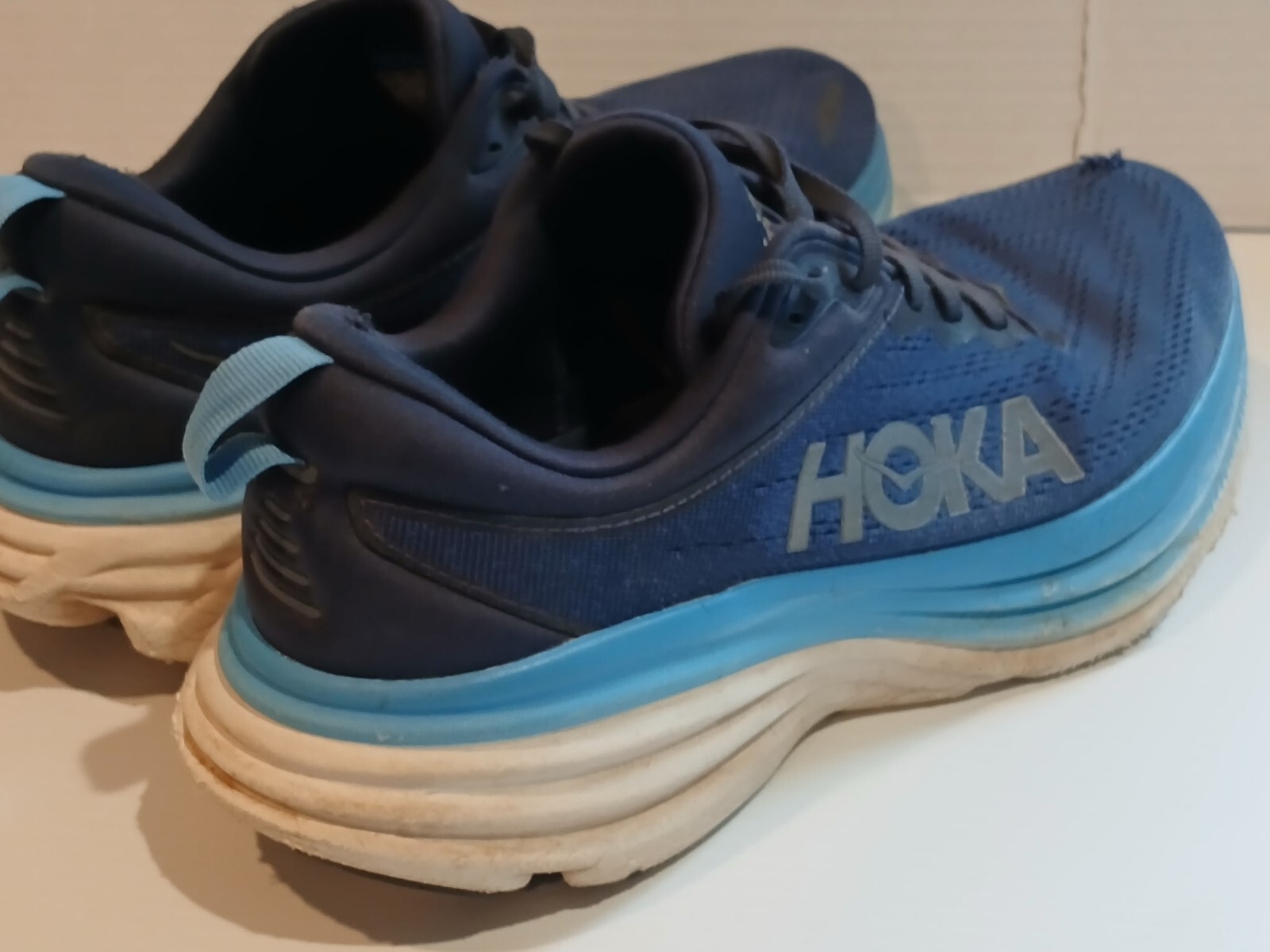 (10) Blue Hoka Bondi Running Shoes  thumbnail 8