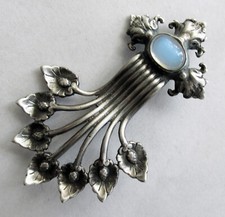 SPILLA VINTAGE CINI STERLING con PIETRA DI LUNA, 2 1/4 POLLICI, 11 GRAMMI