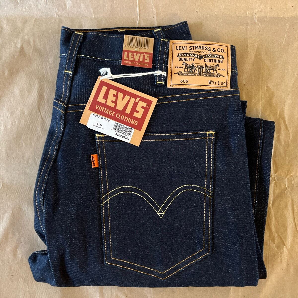 Levi's Vintage Clothing 1960's 605 Jeans Rigid Brand New W31 Levi's Vintage Clothing 1960's 605 Jeans Rigid Brand New W31