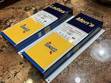 SUNOCO Set 2 RESTROOMS PUMP Curved Metal  Gasoline Gas sign Pump Oil WOW!!!