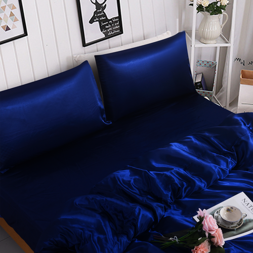 3 Pcs Luxury Silk Satin Duvet Cover Silky Bedding Set Duvet Cover + Pillowcases - Picture 93 of 153