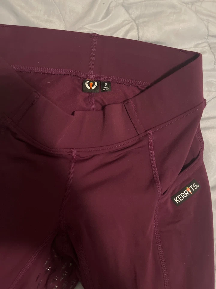 Kids Coolcore® Silicone Full Leg Riding Tech Tight Size S in Vineyard Purple - Image 2 of 4