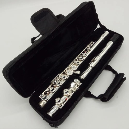 311 Silver Plated Flute Instrument Student Flutes 16 Holes Closed E Key - Picture 8 of 14