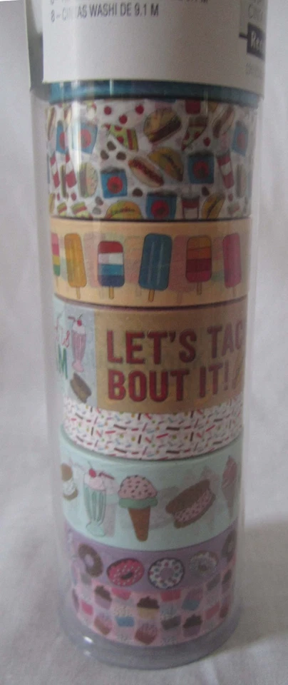 Recollections Washi Crafting Tape FOOD Ice Cream Donuts Hot Dog Pizza Taco 8 pcs - Image 3 of 4