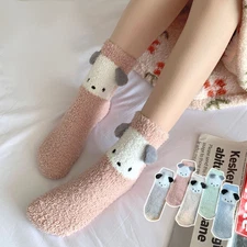 5/3Pairs Women Plush Fluffy Thermal Floor Socks Soft Fuzzy Warm Mid CalfHosiery↟