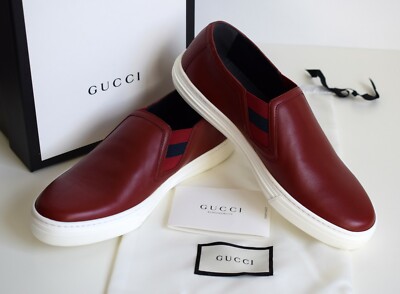 Gucci Womens Shoes Moccasins Leather Red Size 37 New