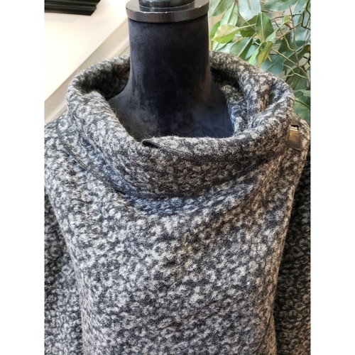 Willi Smith Blazer Jacket Women's Size Large Black Wool Blend Cowl Neck Strap - Picture 2 of 11