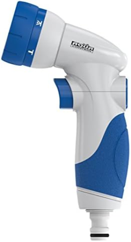 Aqua Control Pistola One-Touch, Colore Blu Bianco, Pistola di irrigazione per Tu