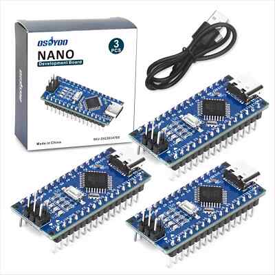 Osoyoo Nano Modul USB-C Kabel Arduino Board 3 Stück 5V 16M V3.0 Allzweck