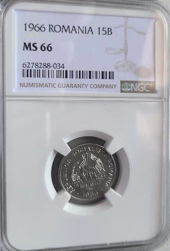 Romania 15 Bani 1966 NGC MS 66
