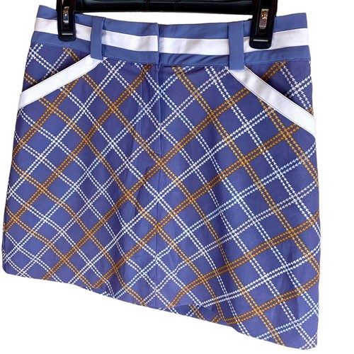 Nike Golf Fit Dry Plaid Rock Skort Periwinkle Blue Mustard Gold Academia Preppy - Bild 2 von 13
