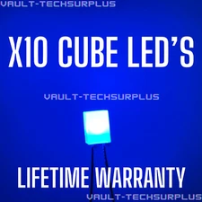 12 Volt Blue 5mm Cube LED Resistor Built In GM Instrument Panel Upgrade 10pc