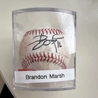 Brandon Marsh Los Angeles Angels Autographed MLB Baseball Signed in Display Case