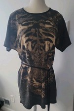 Stunning, EUC, Womens Animal Print Sweater Dress/Tunic.  Med, Belted. 
