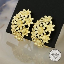 SONDERAKTION WERT 990,- Ohrclips / Ohrringe floral 585 Gold 14k 14 KT 20mm XXYY