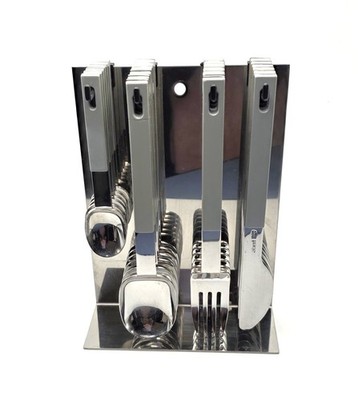 VTG  Abert Nicrosil Modernist Cutlery Flatware Italy Stainless Steel 24pc  (A2)
