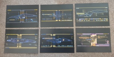 Star Trek 6 A4 Autos Poster Enterprise D, E Voyager, Defiant Ambassador, Ltd Run