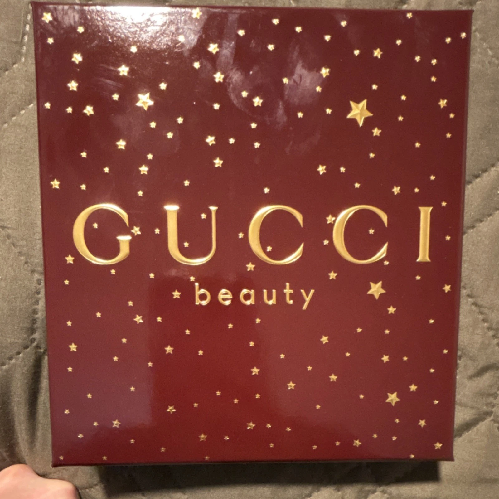 Gucci Beauty Makeup Set Lipstick Lip Gloss Red Gold 3-Piece Kit