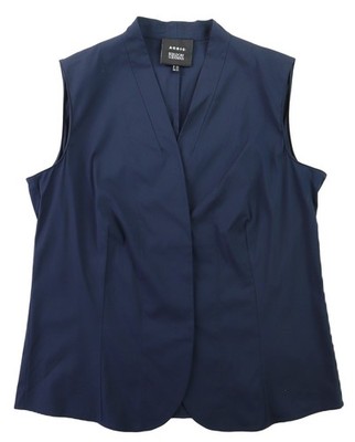 AKRIS Bergdorf Goodman Women s US 12 M Blue Sleeveless V Neck Vest Top Blouse