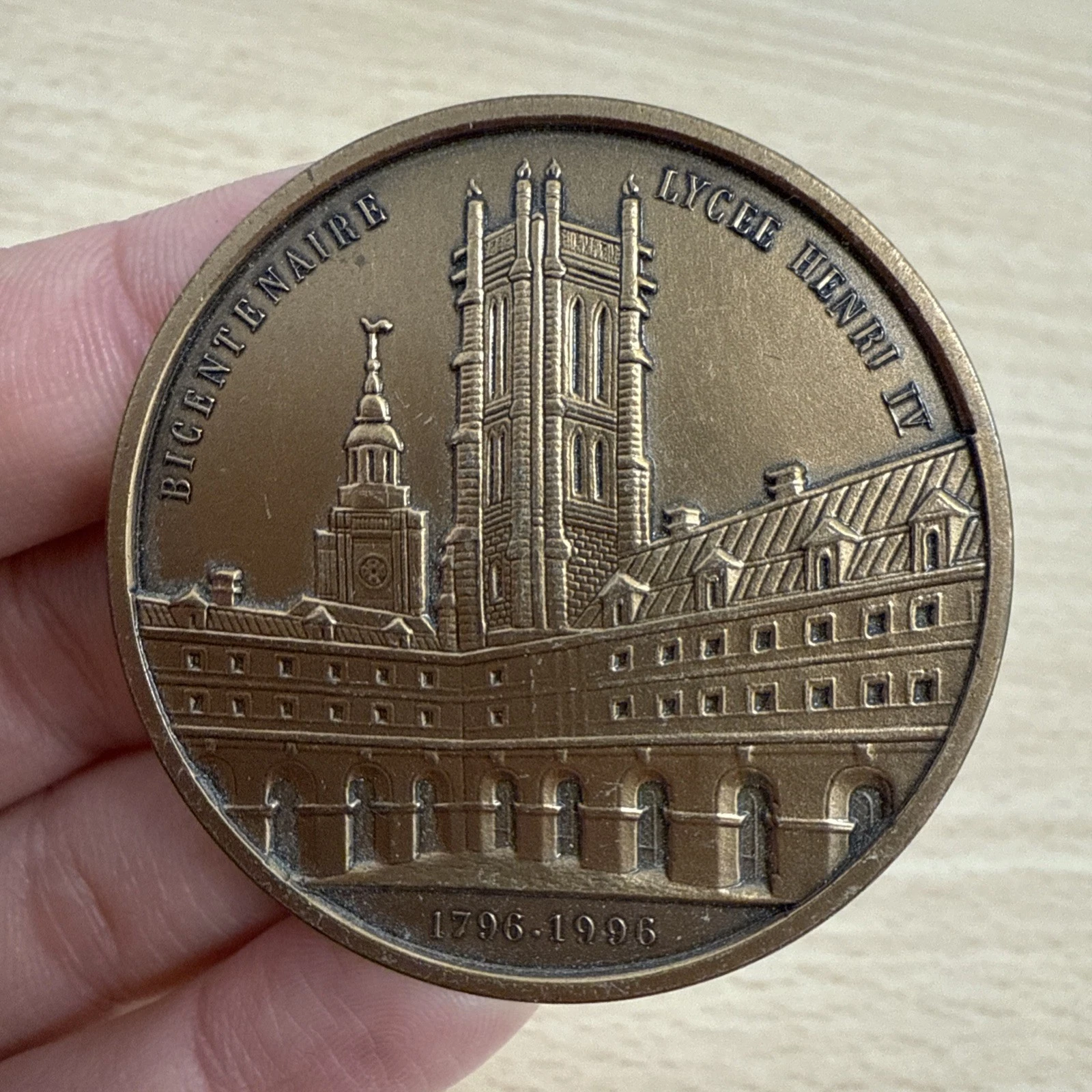 Médaille Bicentenaire Lycée Henri IV 1796 1996 En Bronze