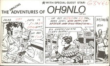 Vintage OH9NLO QSL Card 1989 Amateur Radio Comic Strip G3YEU