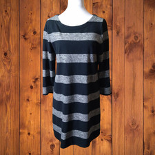 J. Crew Women's Small 3/4 Sleeve Striped Pullover Dress Casual Classic Stretch