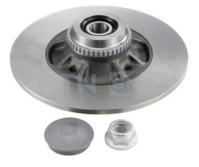 Lot de 2 disques de frein arrière SNR KF155.104U avec roulement intégré pour Renault