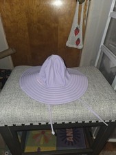 RuffleButts Infant Sun Hat Girls 12-18 Months SPF Sun Protection Purple