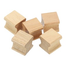 20x20mm Blank Wood Rubber Stamp Mounts, 5Pcs Wooden Rubber Stamp Handle, Brown