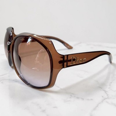 DIOR Glossy1 Damen Sonnenbrille Braunes Gestell Oversized