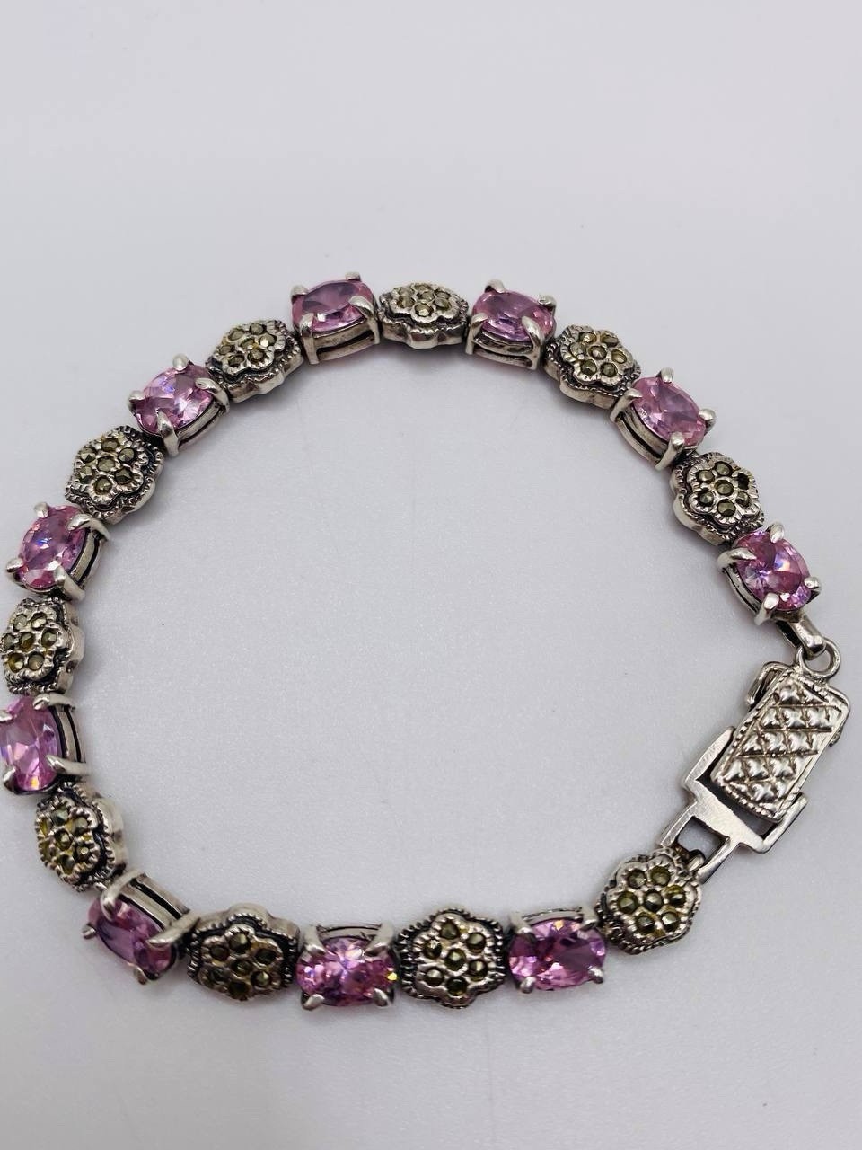 Bracelet Solid Sterling Silver 925 Marcasites Wom… - image 3