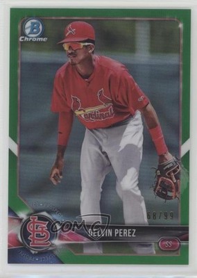 2018 Bowman Chrome Prospects Green Refractor 68/99 Delvin Perez #BCP138 0pl