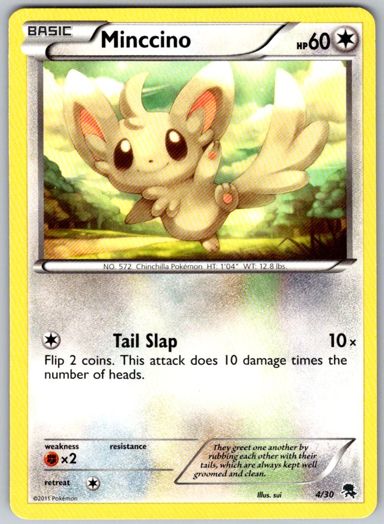Minccino (#4) 4/30 Common BW Trainer Kit: Excadrill & Zoroark Pokemon LP