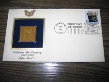 1999 1960s Super Bowl I CELEBRATE THE CENTURY Gold Golden Cover replica Stamp