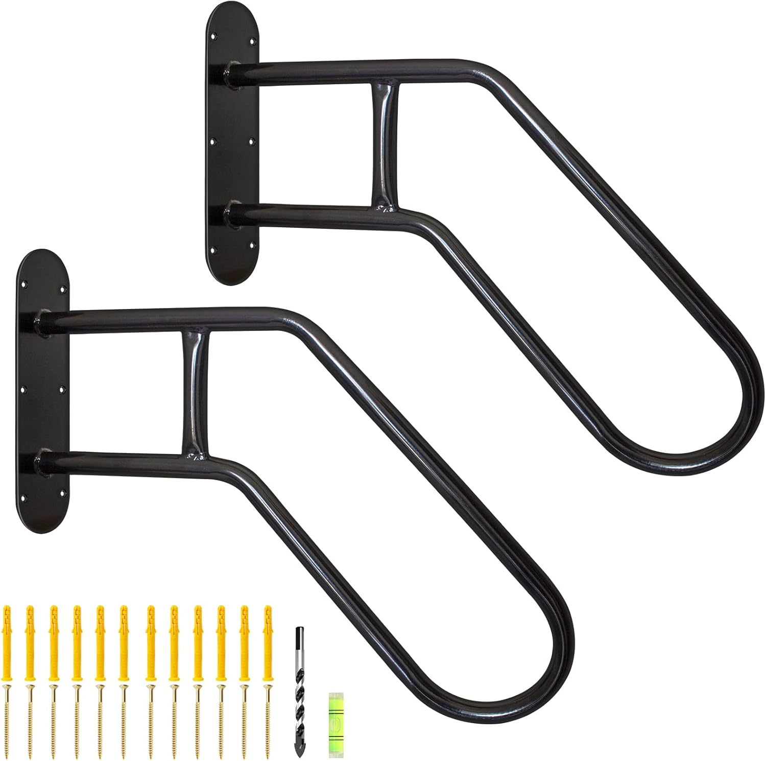 2 Pack Handrails for Outdoor Steps Wall Mount Handrail Metal Stairs Railing for