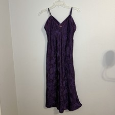 Vintage Kathryn Nightgown Dark Purple Plum Long Fancy Classy Size Small